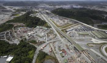 Fotografía aérea de archivo que muestra el proyecto Minera Panamá, filial de la canadiense First Quantum Minerals, en Donoso.