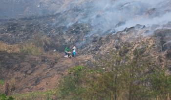 El incendio en Cerro Patacón provocó en la ciudad de Panamá una gran cortina de humo.