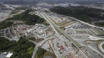 Fotografía aérea de archivo que muestra el proyecto Minera Panamá, filial de la canadiense First Quantum Minerals, en Donoso.