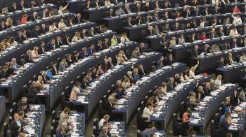 Imagen de archivo de la Eurocámara durante una sesión plenaria del Parlamento Europeo, en Estrasburgo (Francia).