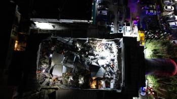 Vista del colapso que tuvo la discoteca en Santo Domingo
