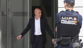 El expresidente de la Real Federación Española de Fútbol (RFEF) Luis Rubiales, tras declarar como investigado en septiembre pasado por presunta agresión sexual.