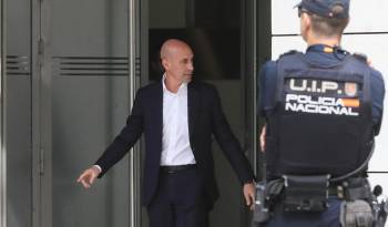 El expresidente de la Real Federación Española de Fútbol (RFEF) Luis Rubiales, tras declarar como investigado en septiembre pasado por presunta agresión sexual.