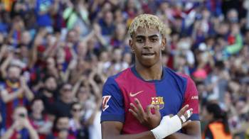 El delantero del Barcelona Lamine Yamal.