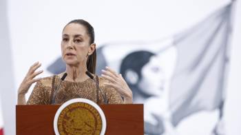 La presidenta de México, Claudia Sheinbaum, participa este viernes en su conferencia de prensa.