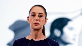 La presidenta de México, Claudia Sheinbaum, habla en una rueda de prensa en el Palacio Nacional de Ciudad de México (México).