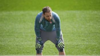 Jan Oblak, en una foto de archivo durante un entrenamiento.