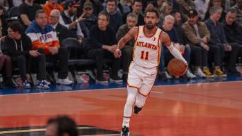 Trae Young, figura de los Hawks de Atlanta en el partido de la NBA ante los New York Knicks.