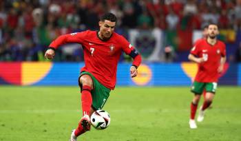 Cristiano Ronaldo durante un partido con la selección de Portugal.