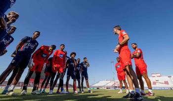 La selección de Panamá antes de un entrenamiento en Arizona.