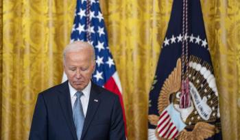 El presidente estadounidense, Joe Biden, durante una ceremonia de Medalla de Honor en el Salón Este de la Casa Blanca en Washington, DC, Estados Unidos.