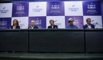 Los expresidentes, Vicente Fox de México, Miguel Ángel Rodríguez de Costa Rica, Mireya Moscoso de Panamá, Jorge Quiroga de Bolivia y la exvicepresidenta de Colombia, Marta Lucía Ramírez, integrantes de IDEA-Democrática.