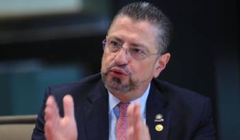 Rodrigo Chaves, presidente de Costa Rica, durante la entrevista con este diario.