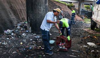 El operativo incluyó el aseo del espacio público.
