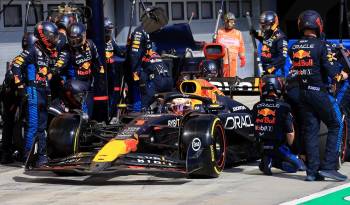 Max Verstappen, durante una parada en el Gran Premio de Hungría.