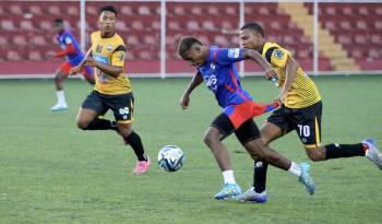 La selección de Panamá sub-20 durante su partido contra las Águilas de Panamá.