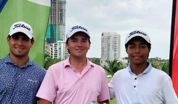 Samuel Durán, Rhett O’Rear y Gabriel Cruz. Foto cortesía APAGOLF.