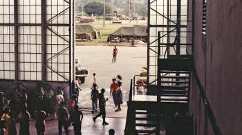 Albergue para desplazados durante la invasión de 1989 en Albrook.