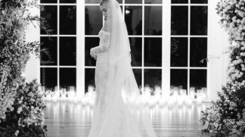 La empresaria y modelo publicó una imagen con su vestido de novia diseñado por Virgil Abloh.