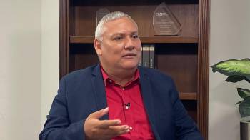El dirigente magisterial, Diógenes Sánchez.