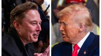 Elon Musk, dueño de Tesla y cabeza de Doge (izq) y Donald Trump, presidente de Estados Unidos (Der).