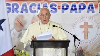 Papa Francisco durante su visita a Panamá en enero del 2019.