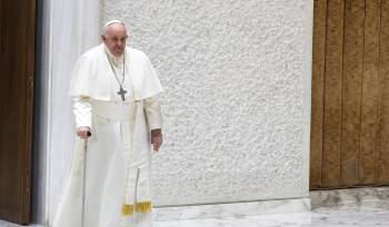 El papa Francisco a su llegada a la audiencia general, este miércoles.