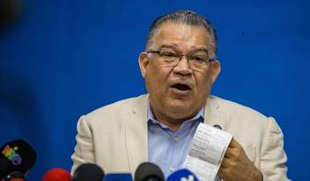 El excandidato a la presidencia de Venezuela, Enrique Márquez, habla en una rueda de prensa este miércoles, en Caracas.