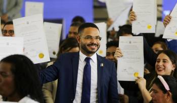 El diputado Betserai Richards durante un evento político, el 21 de junio de 2024, en la ciudad de Panamá.