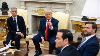 Durante su encuentro ante las cámaras, el presidente estadounidense insistió en que EE.UU. no necesita ni quiere los productos que Canadá vende.