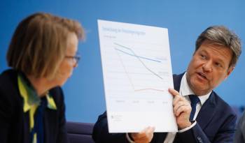 El ministro de Economía alemán, Robert Habeck, presenta este miércoles las proyecciones económicas de primavera de su Gobierno.