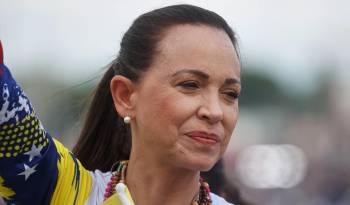 La líder opositora venezolana María Corina Machado participa este 17 de julio de 2024 de un recorrido político en Guanare, estado Portuguesa.