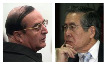 Combo de fotografías de archivo en las que se registró al ex asesor presidencial peruano Vladimiro Montesinos (i) y el ex presidente de Perú Alberto Fujimori (d). EFE