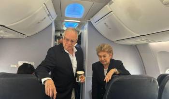 En la imagen los expresidentes Miguel A. Rodrúguez de Costa Rica y Mireya Moscoso de Panamá.