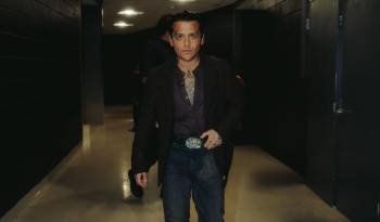Cristian Nodal durante un concierto en Puerto Rico.