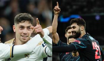 Federico Valverde (i.) y Joško Gvardiol (d.) celebrando sus goles.