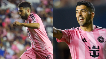 Los jugadores del Inter Miami, Jordi Alba (izq.) y Luis Suárez.