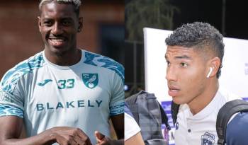 Los panameños José Córdoba (i.) y Orlando Mosquera (d.).