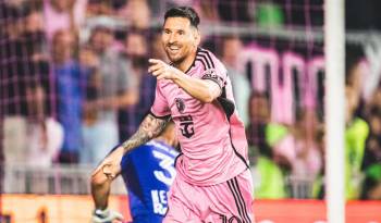 El jugador Lionel Messi celebrando un gol ante el New York Red Bulls.