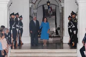 El presidente de la República, José Raúl Mulino, y la primera dama, Maricel Cohen de Mulino.