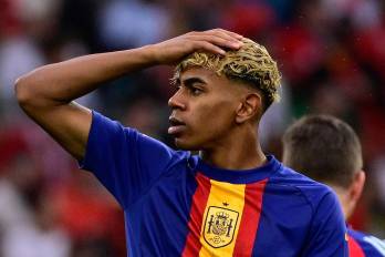 El delantero de la selección de España y del FC Barcelona, Lamine Yamal.
