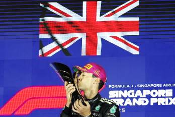 El inglés George Russell (Mercedes) en el Gran Premio de Singapur.