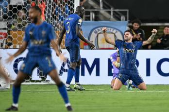 Jugadores del Al-Hilal celebrando el triunfo ante el Manchester City.
