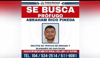 Abraham Rico Pineda sale entre los afiches de los más buscados por la Policía Nacional.