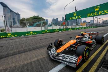 El piloto Lando Norris durante una de las prácticas previo al GP de Singapur.