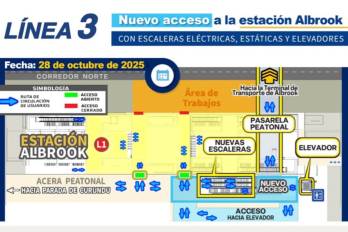 Nueva extensión de pasarela en Albrook del Metro de Panamá