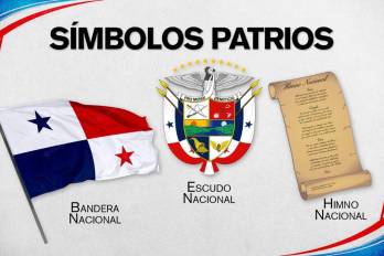 Los tres símbolos patrios que representan la identidad nacional de Panamá.