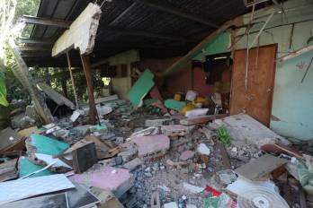 Así quedó la casa de Elena Barria primera fallecida tras el terremoto.