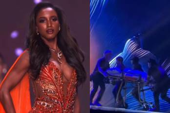 Miss Jamaica cae en plena preliminar de traje de noche de Miss Universo 2025.