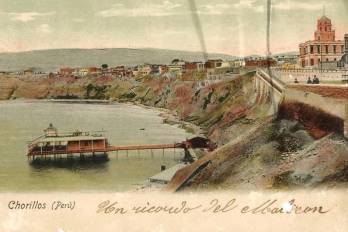 Balneario de Chorrillos en Lima, Perú en 1930 - Colección Privada de Jean Pierre Lemmonier.